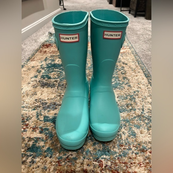 ✨Like NEW Hunter short boots wellies matte mint green pistachio- size 8 - Rare - Picture 1 of 13